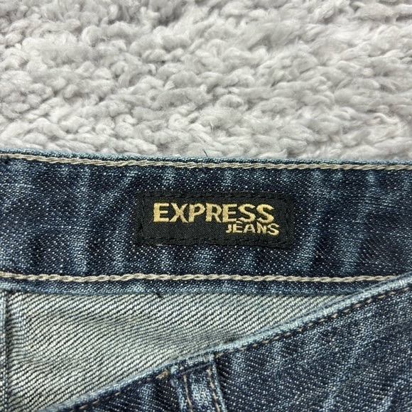 Express Jeans Womens 6 Straight Y2K Style Dark Wash Low Rise Classic Party Night - Picture 4 of 5